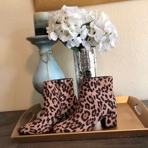 Leopard ankle boots